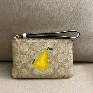 New! Coach Signature canvas wristlet